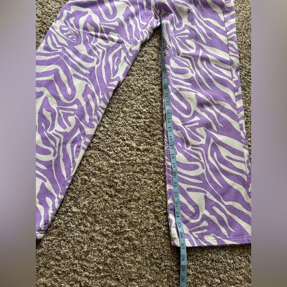 SHEIN Women’s Purple & White Zebra Print Retro Hippie Wide Leg Pants Size XS - Picture 10 of 11